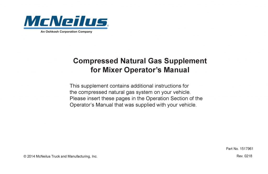 CNG Supplement Manual